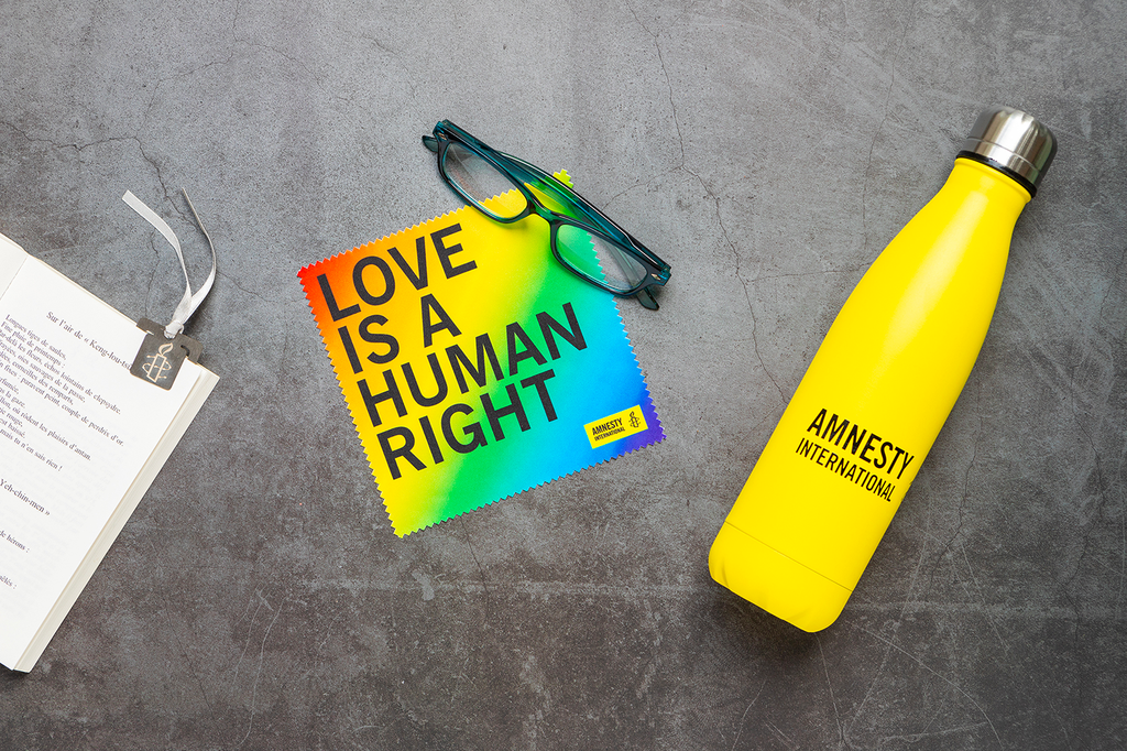 Lingette à lunettes arc-en-ciel  Amnesty International Belgique