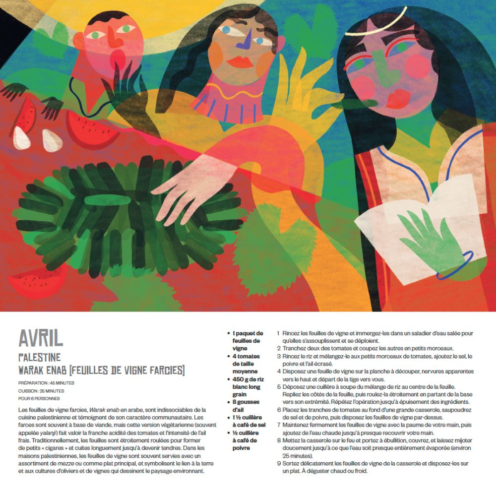 Calendrier 2027 de recettes de cuisine du monde