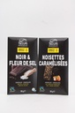 Duo de tablettes de chocolat Belvas : lait Noisettes et chocolat noir  