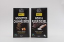Duo de tablettes de chocolat Belvas : lait Noisettes et chocolat noir  