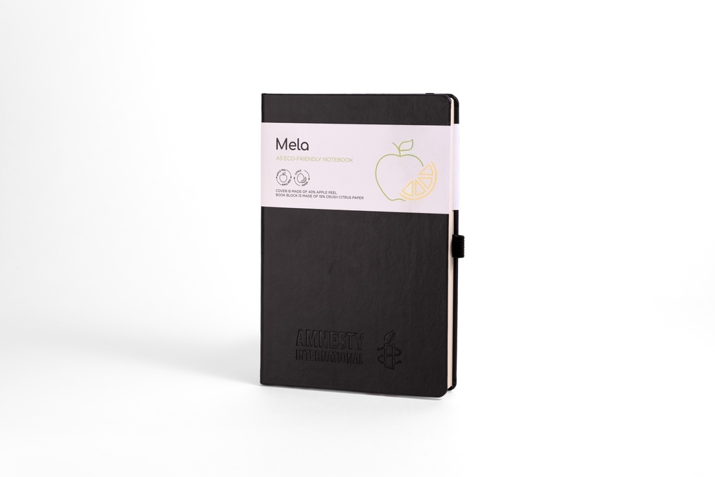 Carnet A5  noir en pelure de pommes