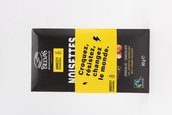 Duo de tablettes de chocolat Belvas : lait Noisettes et chocolat noir  
