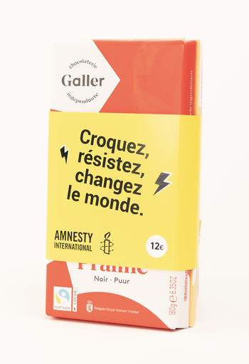 [6911] Duo de tablettes de chocolat Galler : fourrées praliné noir et manon blanc 