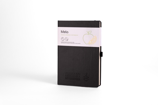 [5119] Carnet A5  noir en pelure de pommes