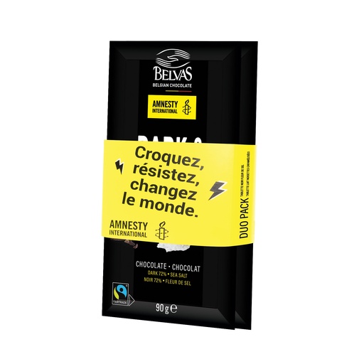 [6912] Duo de tablettes de chocolat Belvas : lait Noisettes et chocolat noir  